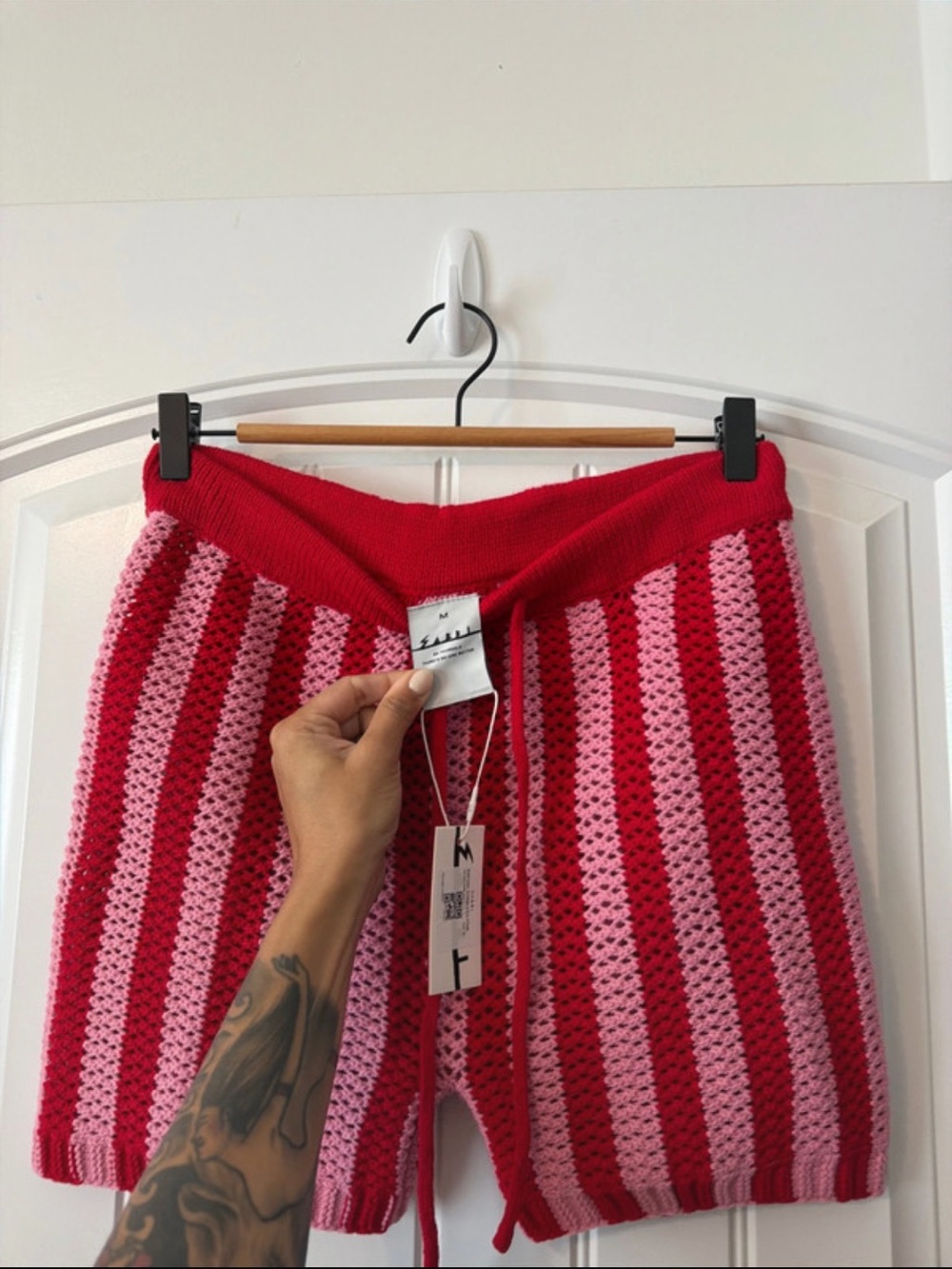 Sabbi Striped Knit Mini Short - Red & Pink